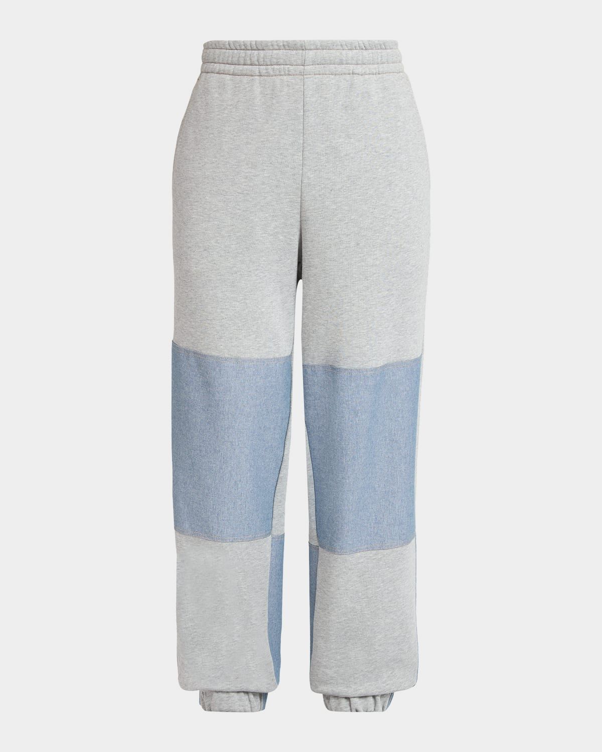 Men & apos;s Color Block Cotton Denim Sweatpants
