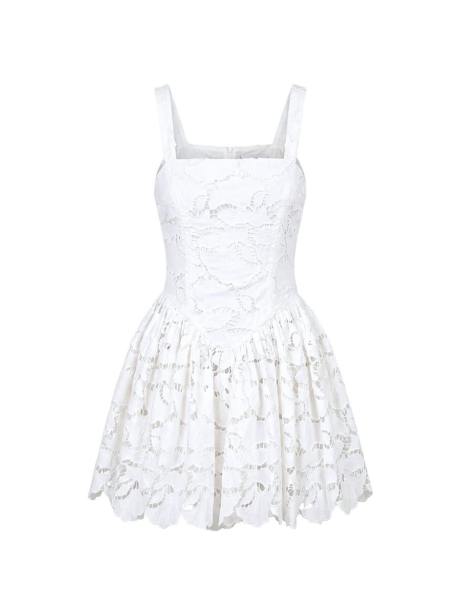 Women's Vittoria Broderie Lace Minidress - Ivory - Size 0