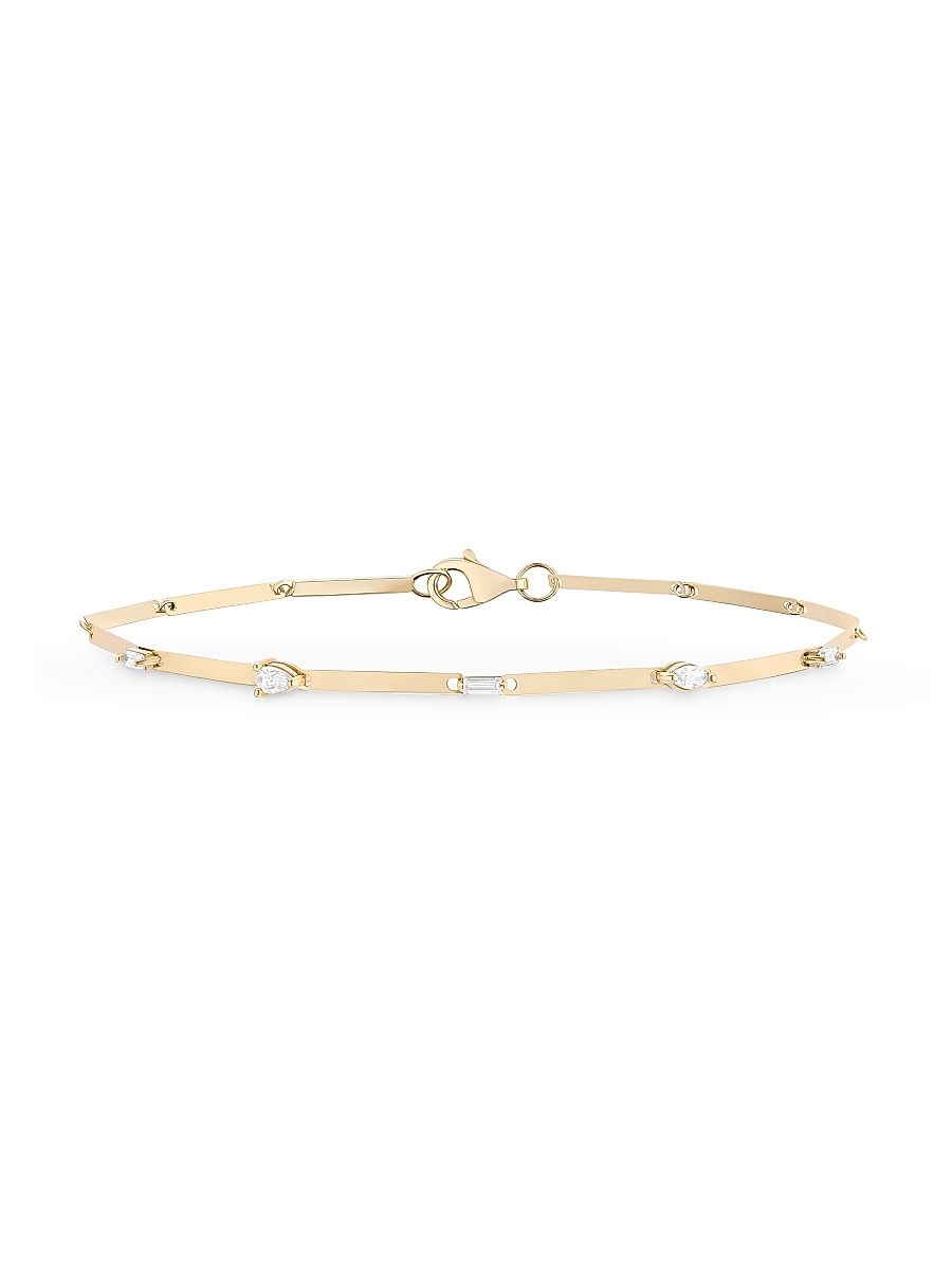 Women's Fancies 14K Yellow Gold & 0.20 TCW Diamond Station Bracelet - Yellow Gold