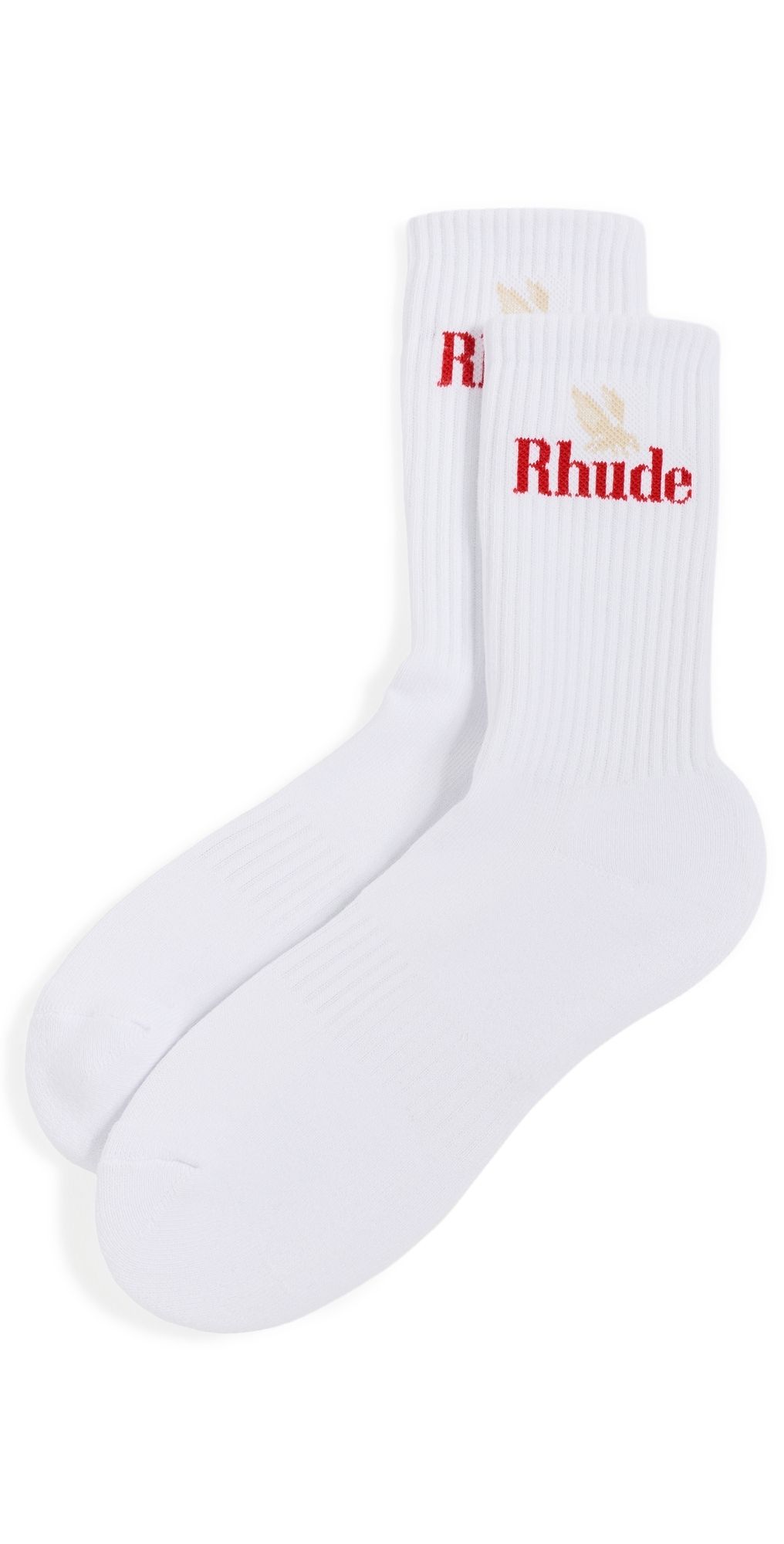 Rhude Rhude Rossa Logo Socks White/Red/Tan One Size
