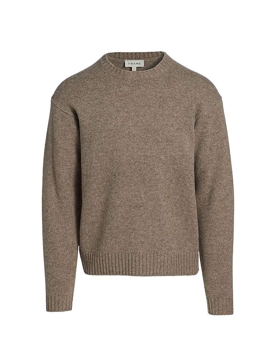 Men's Yak-Wool Crewneck Sweater - Dark Taupe - Size XL