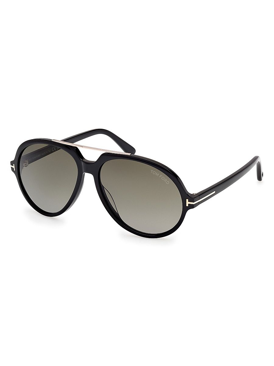 Men's Aalton 59MM Round Sunglasses - Black