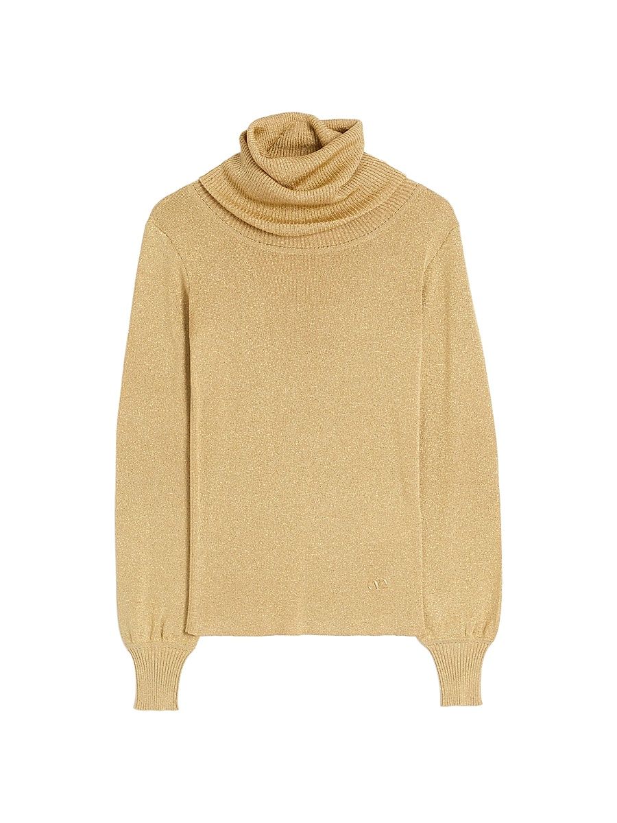 Women's Lurex Sweater - Gold - Size Small
