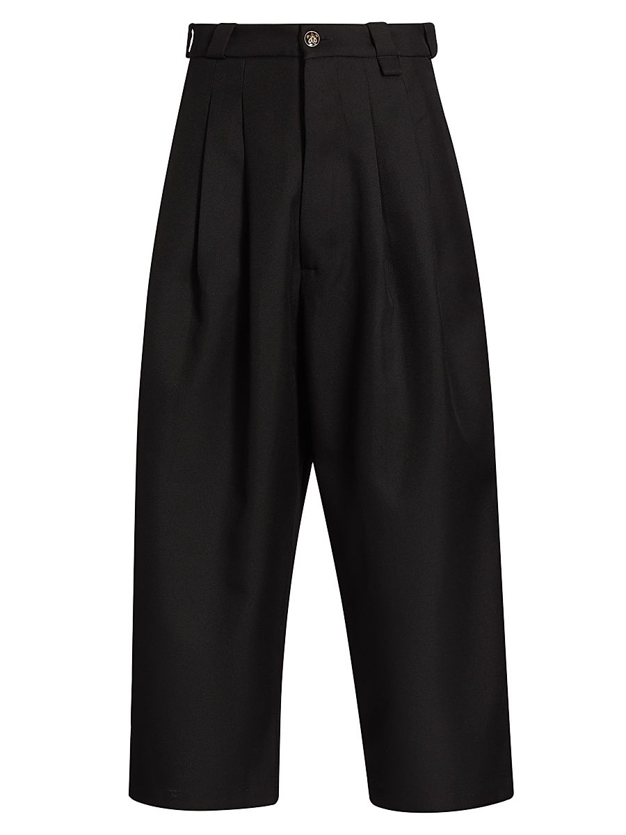 Men's Borracho Pleated Pants - Black - Size Medium