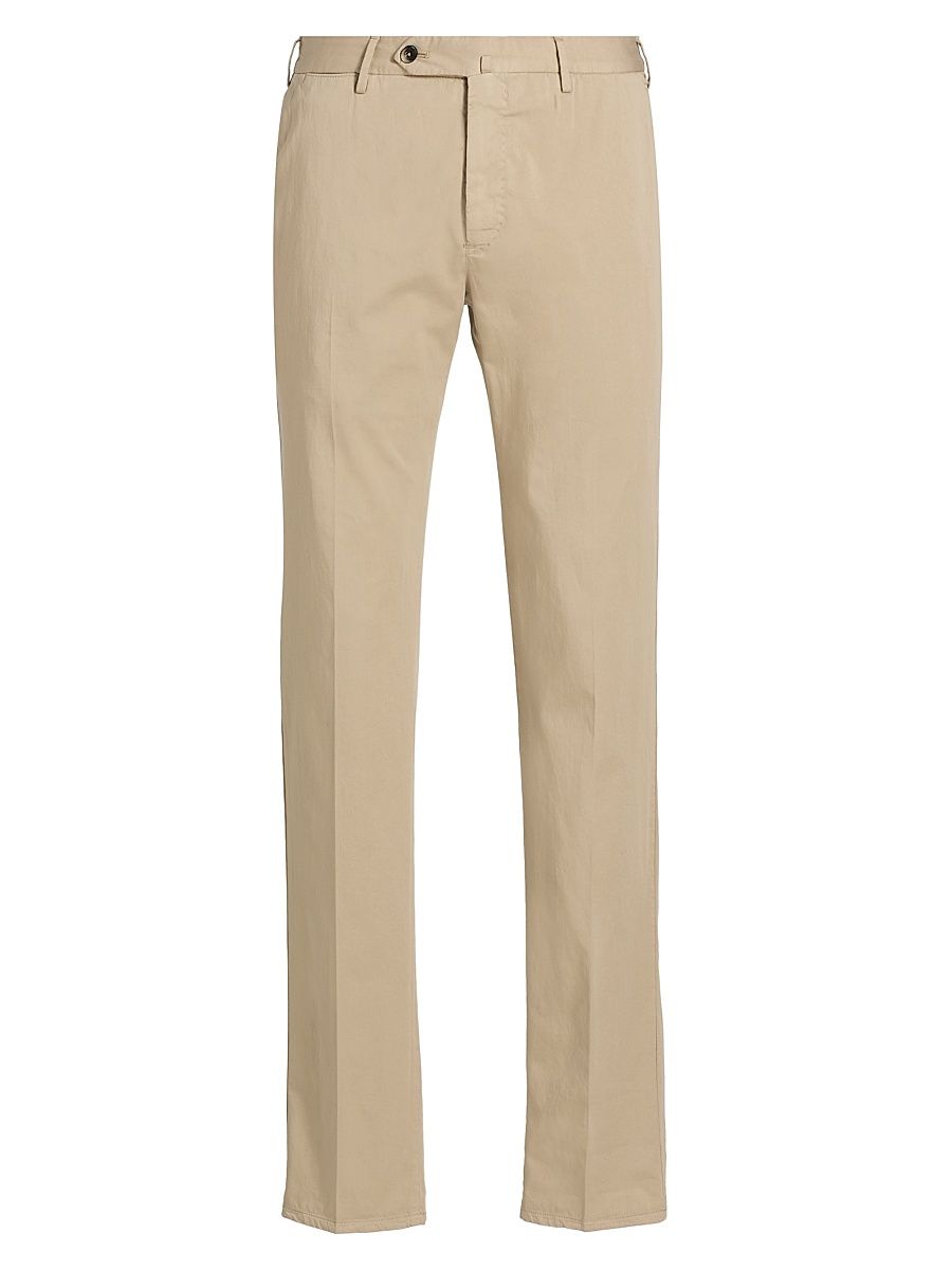 Men's Garment-Dyed Stretch Cotton-Silk Chino Pants - Canapa - Size 42