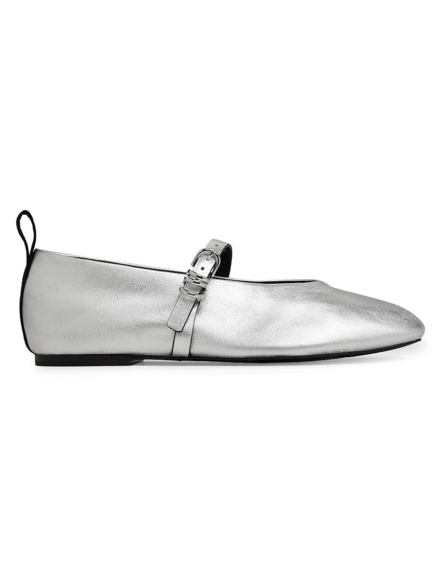 Women's Spire Leather Mary Janes - Silver - Size 7