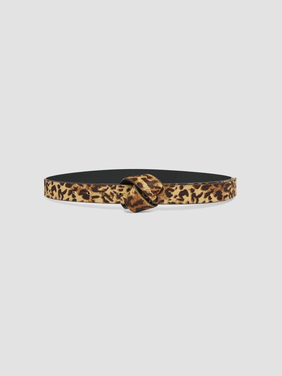 Isabel Marant Women's Leopard-Print Calf Hair Belt - Fauve - Size Large