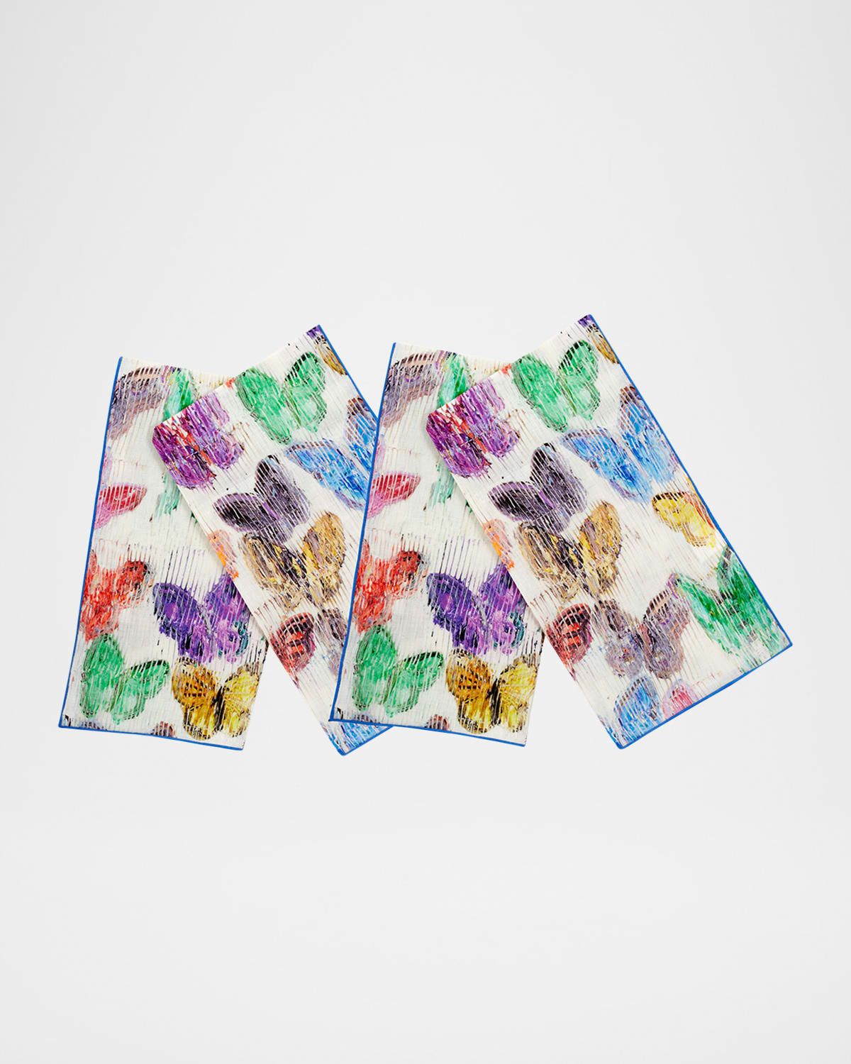 Spring Butterflies Printed Linen Dinner Napkin
