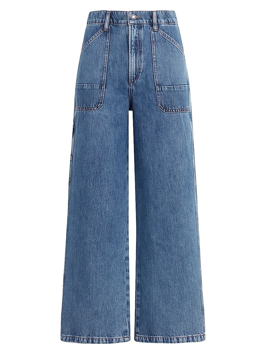 Women's Mischa Utility High-Rise Crop Wide-Leg Jeans - Paris - Size 33
