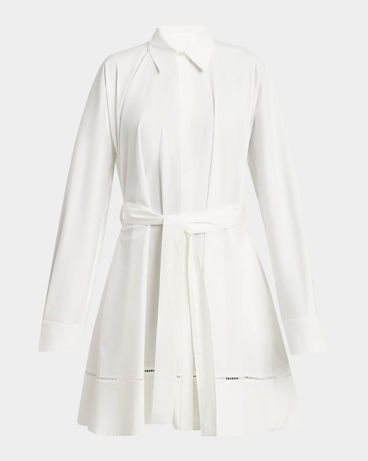 Sammy Belted Ladder Stitch Poplin Dress