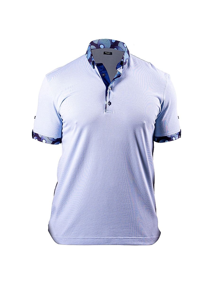 Men's Polo Collar Solid Shirt - Blue - Size XXL