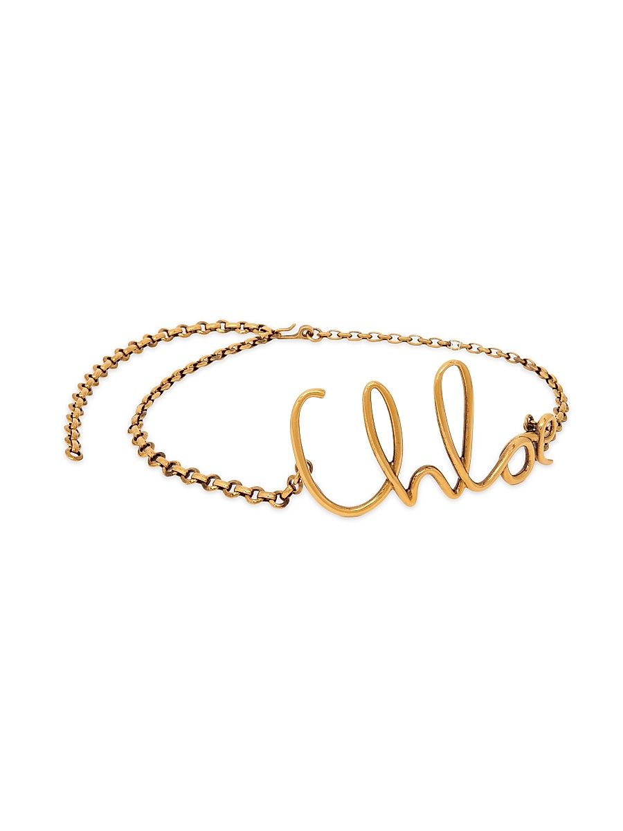Women's Logo Chain Belt - Vintage Gold