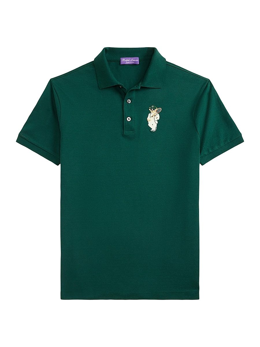 Men's Custom Slim-Fit Polo Bear Polo Shirt - Green - Size XXL