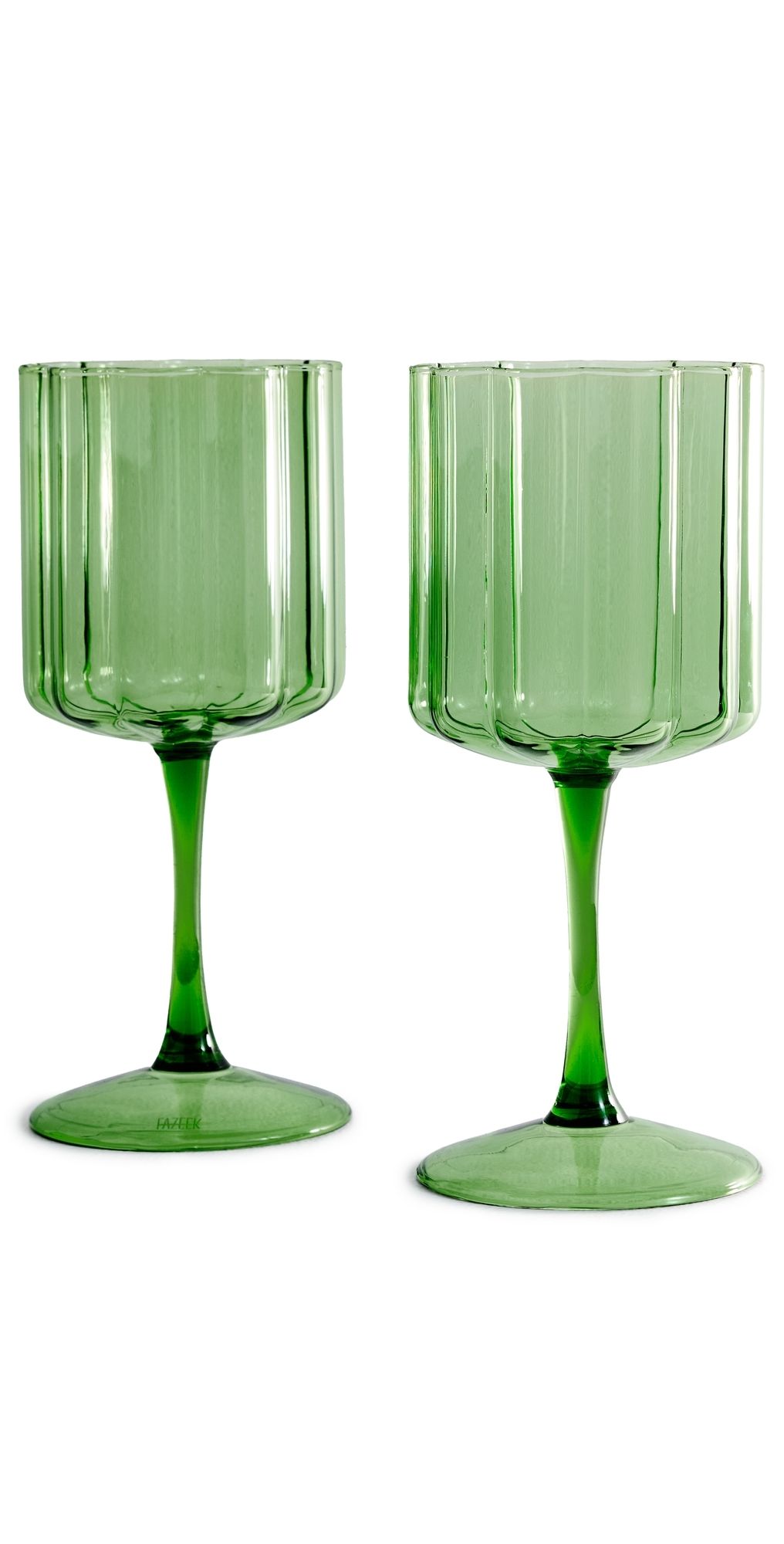 FAZEEK Wine Glasses (set of 2) Green One Size