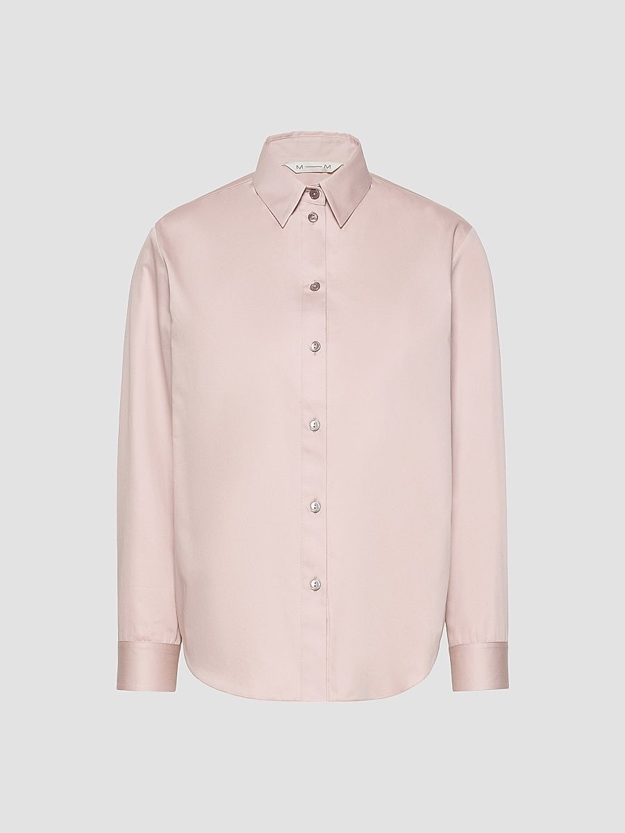 Women's Cotton Satin Shirt - Mauve - Size 2