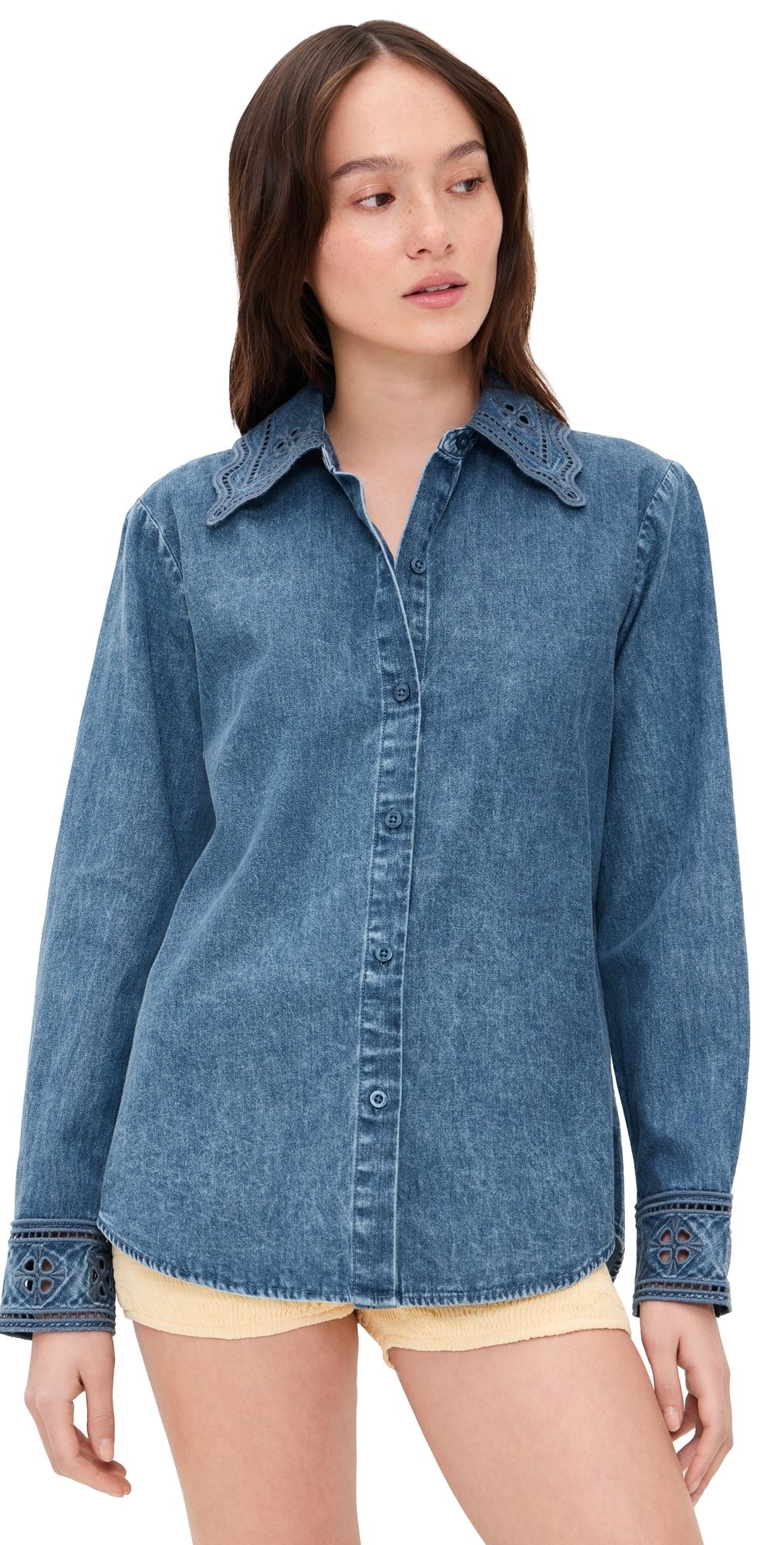 RAILS Bethany Denim Top Antique Blue L