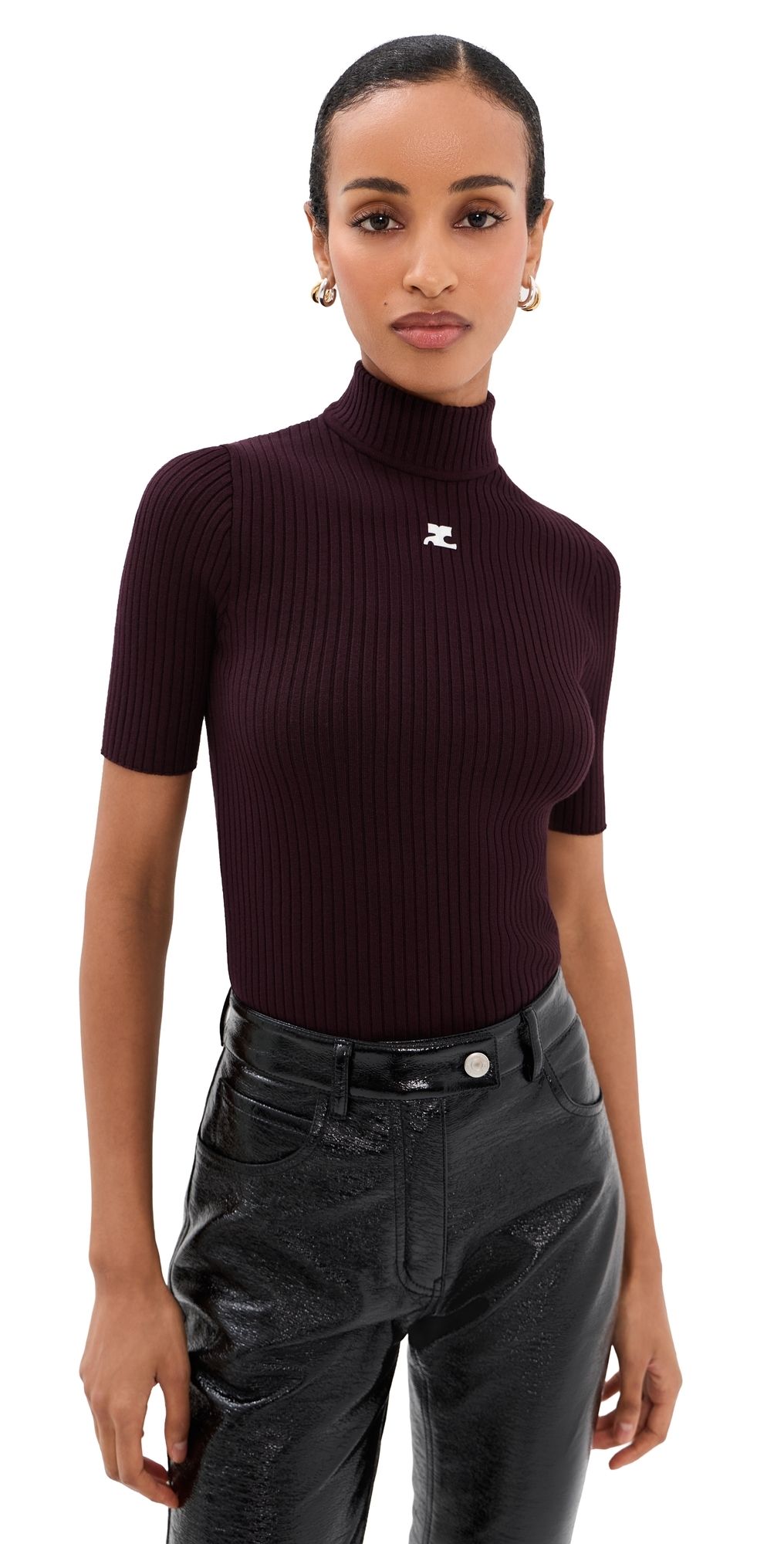 Courrèges Reedition Knit Jumper Burgundy L
