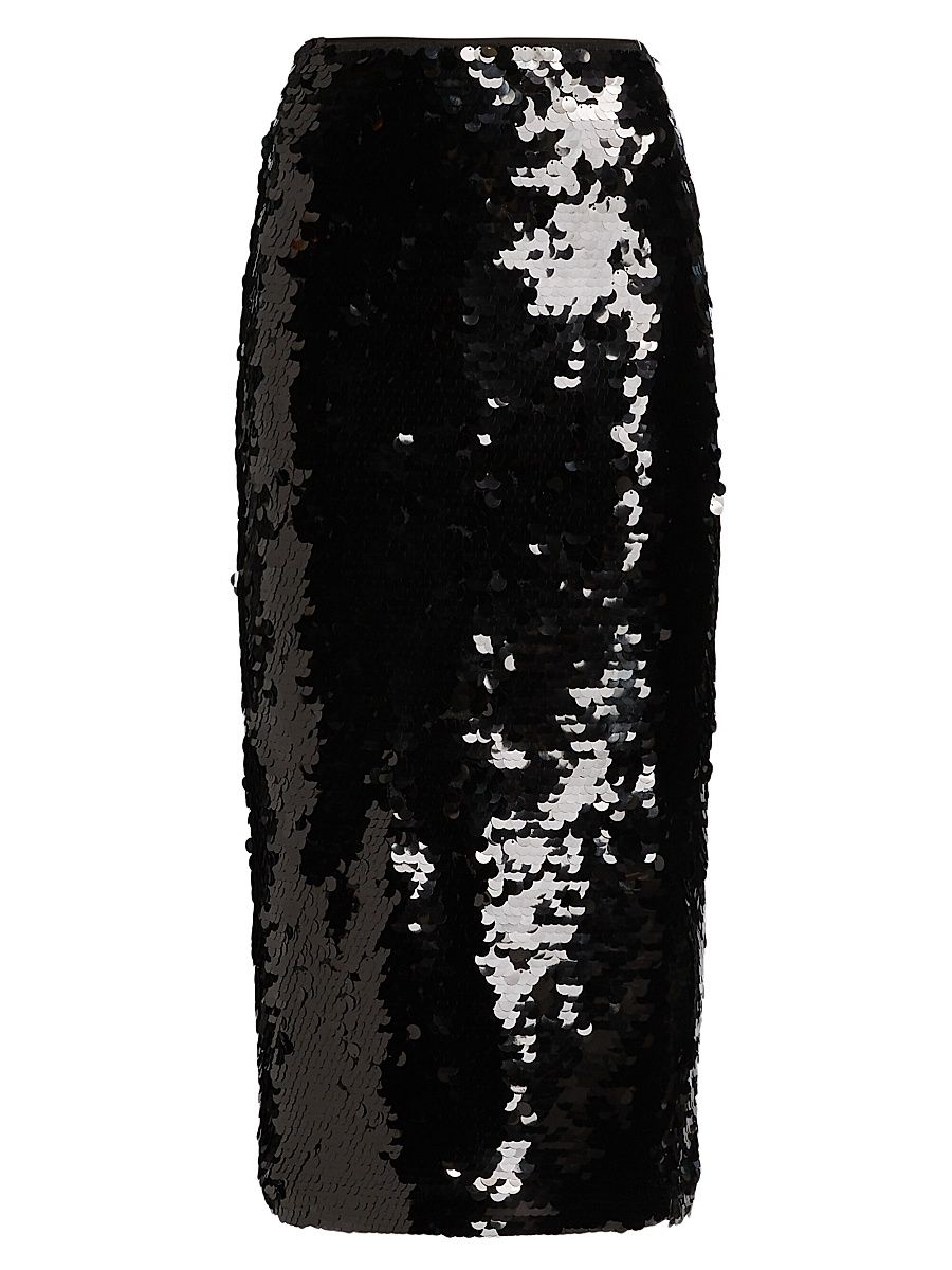 Women's Leilani Sequined Midi-Skirt - Jet - Size 4