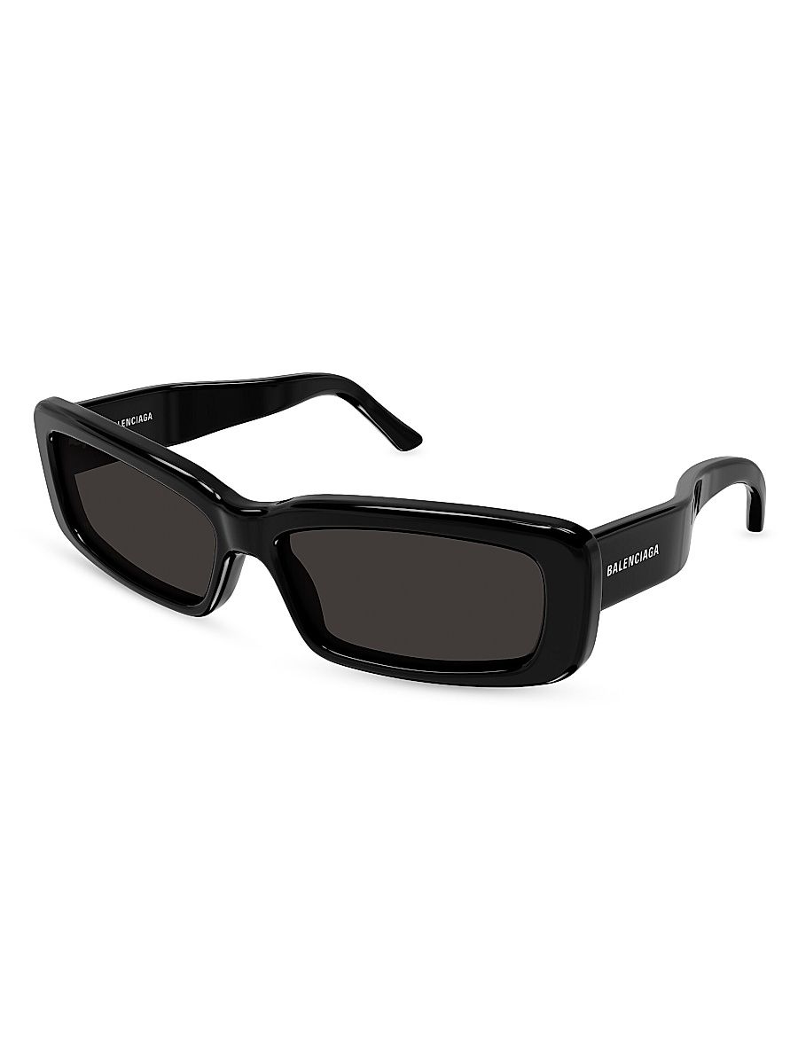 Men's Fashion Show Oversize 69MM Rectangular Sunglasses - Black