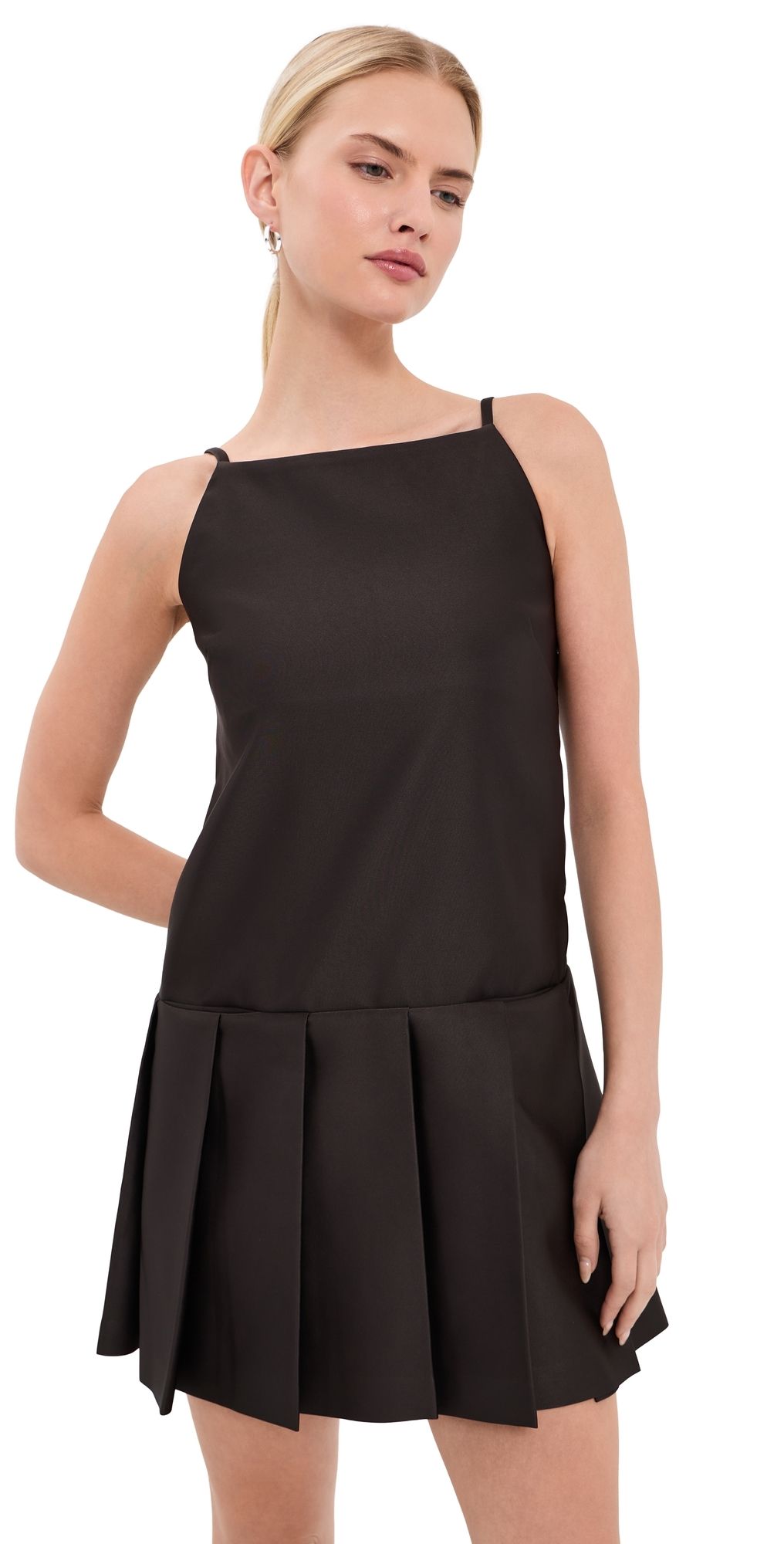 Acne Studios Silk Sleeveless Mini Dress Dark Chocolate Brown 38