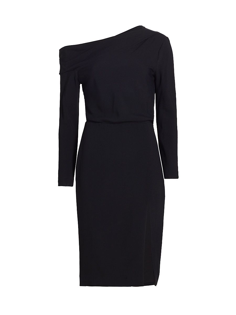 Women's Asymmetric Off-The-Shoulder Dress - Black - Size 4