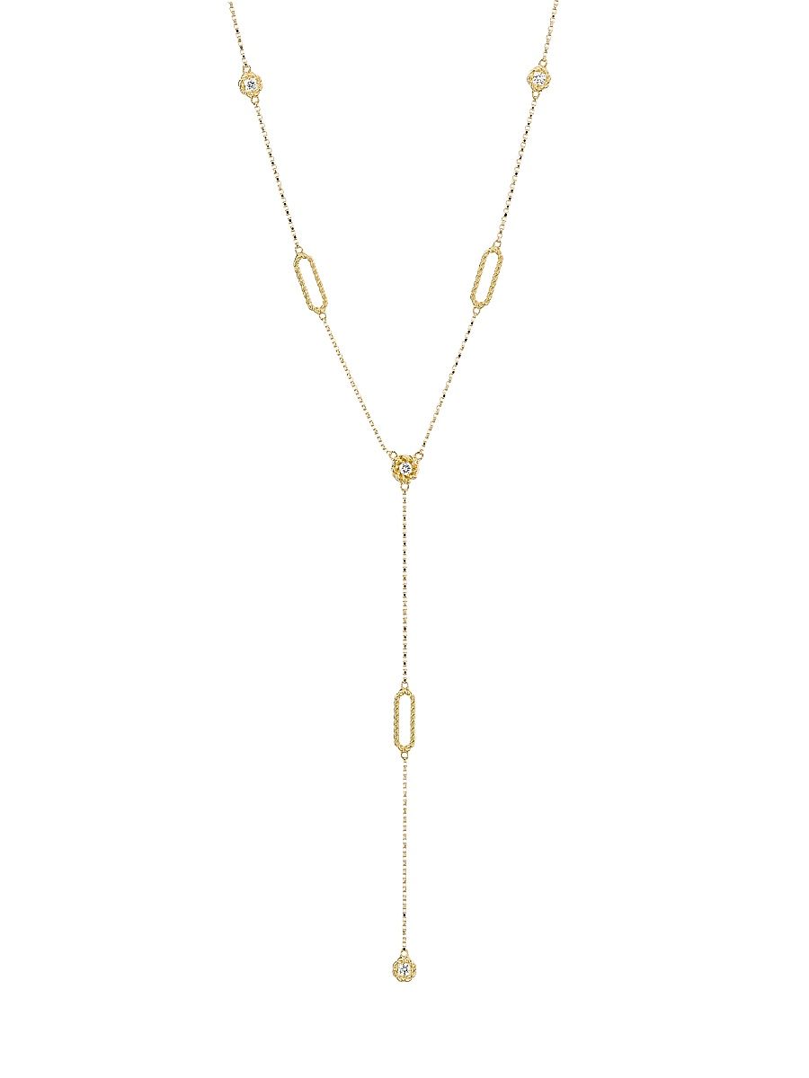 Women's Tiny Treasures 18K Yellow Gold & 0.24 TCW Diamond Lariat Necklace - Yellow Gold