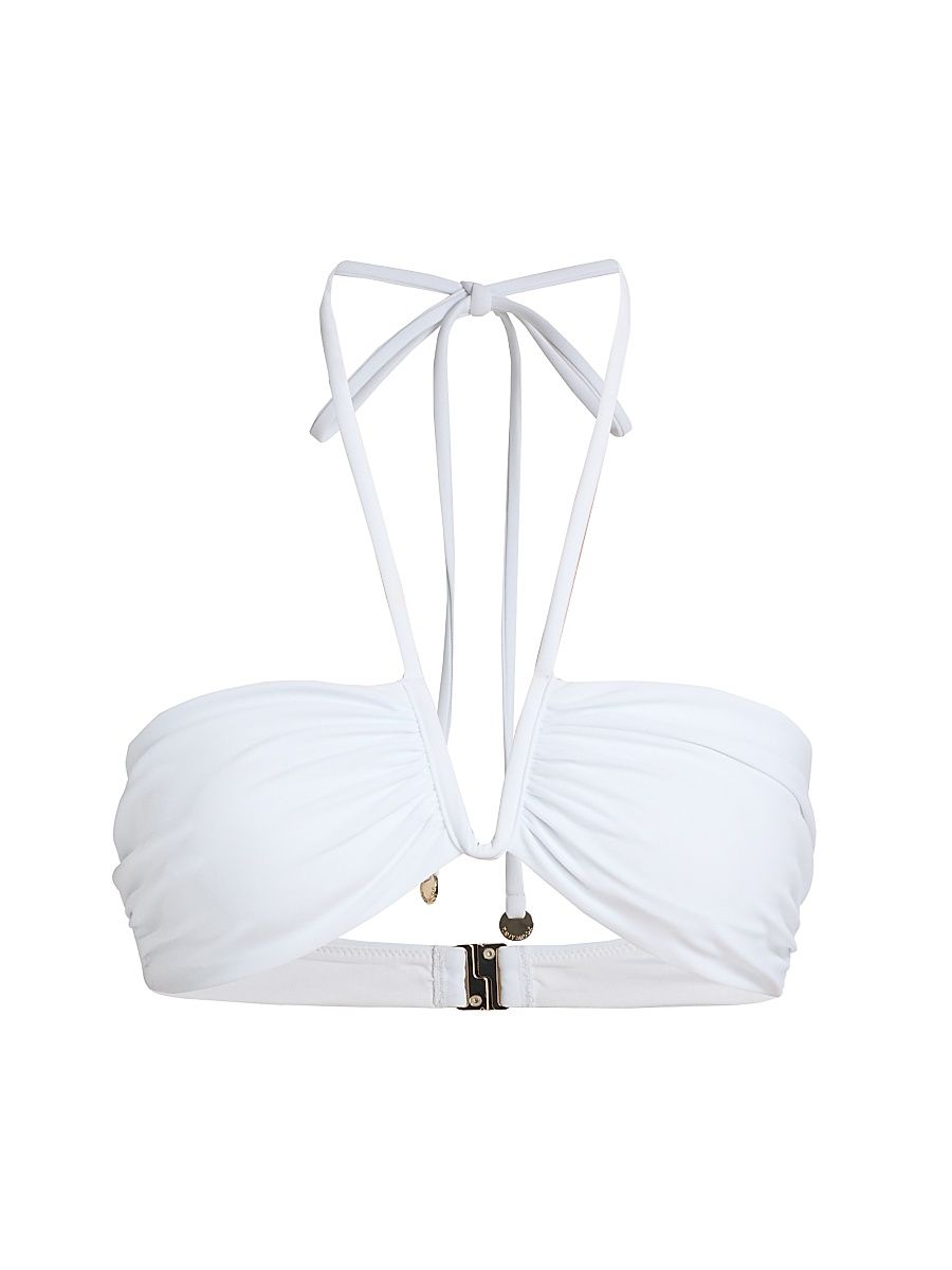 Women's June Halterneck Bikini Top - White - Size XL