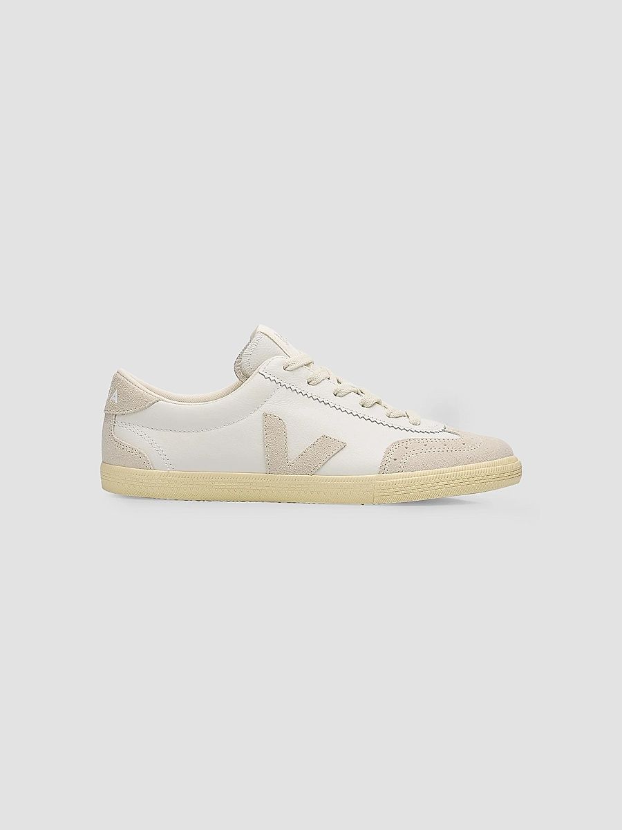 Veja Women's Volley Two-Tone Leather Low-Top Court Sneakers - White - Size 9