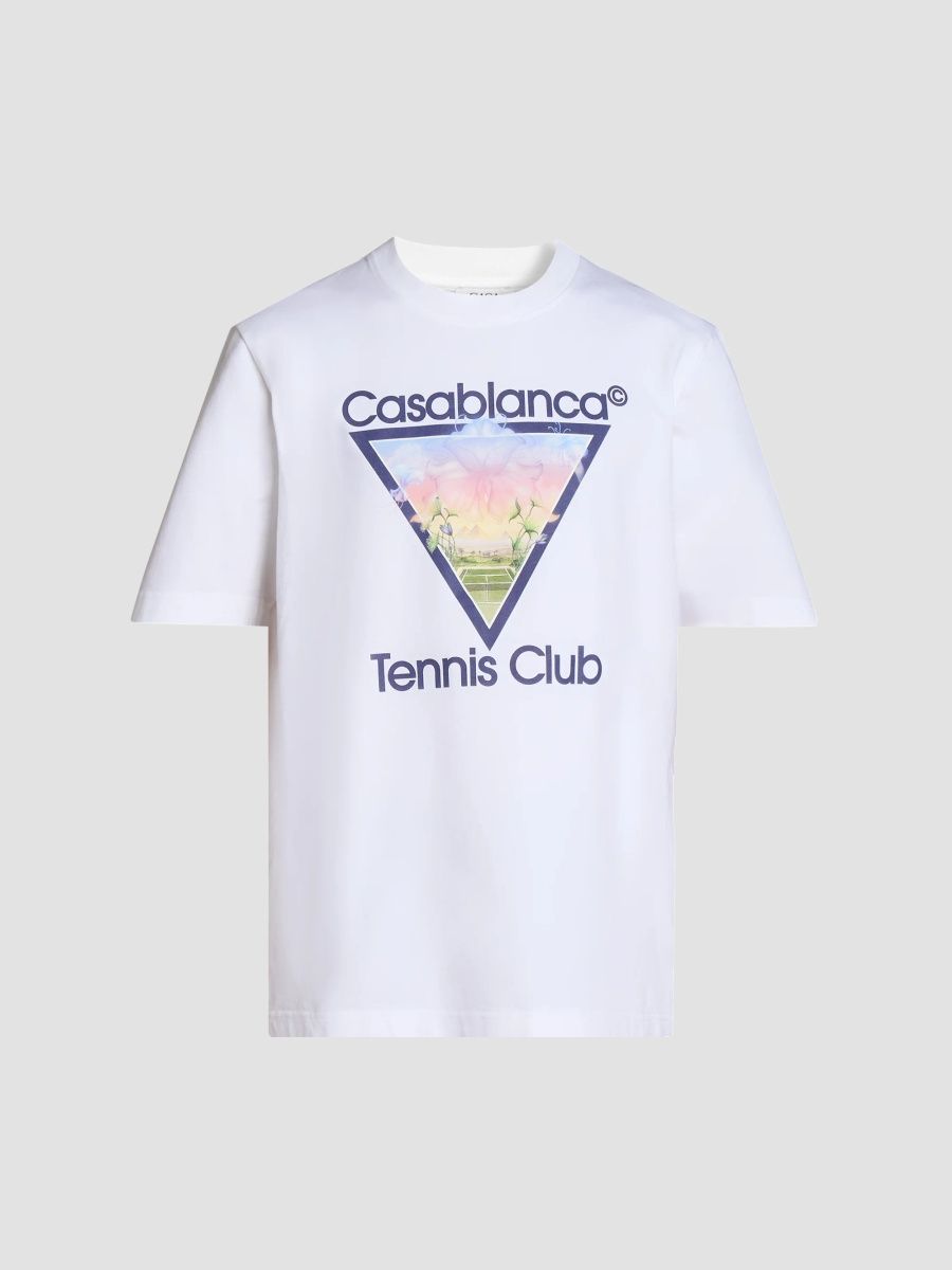 Casablanca Men's Tennis Club Cotton Crewneck T-Shirt - White - Size XXL