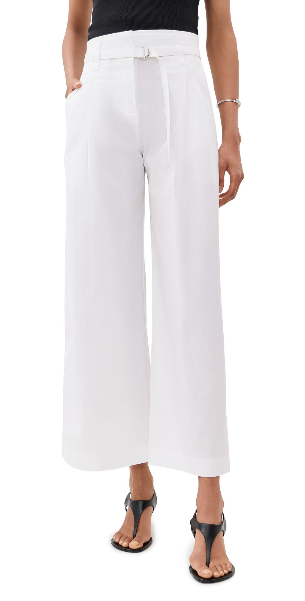 Proenza Schouler White Label Cropped Raver Pants In Poplin White 6