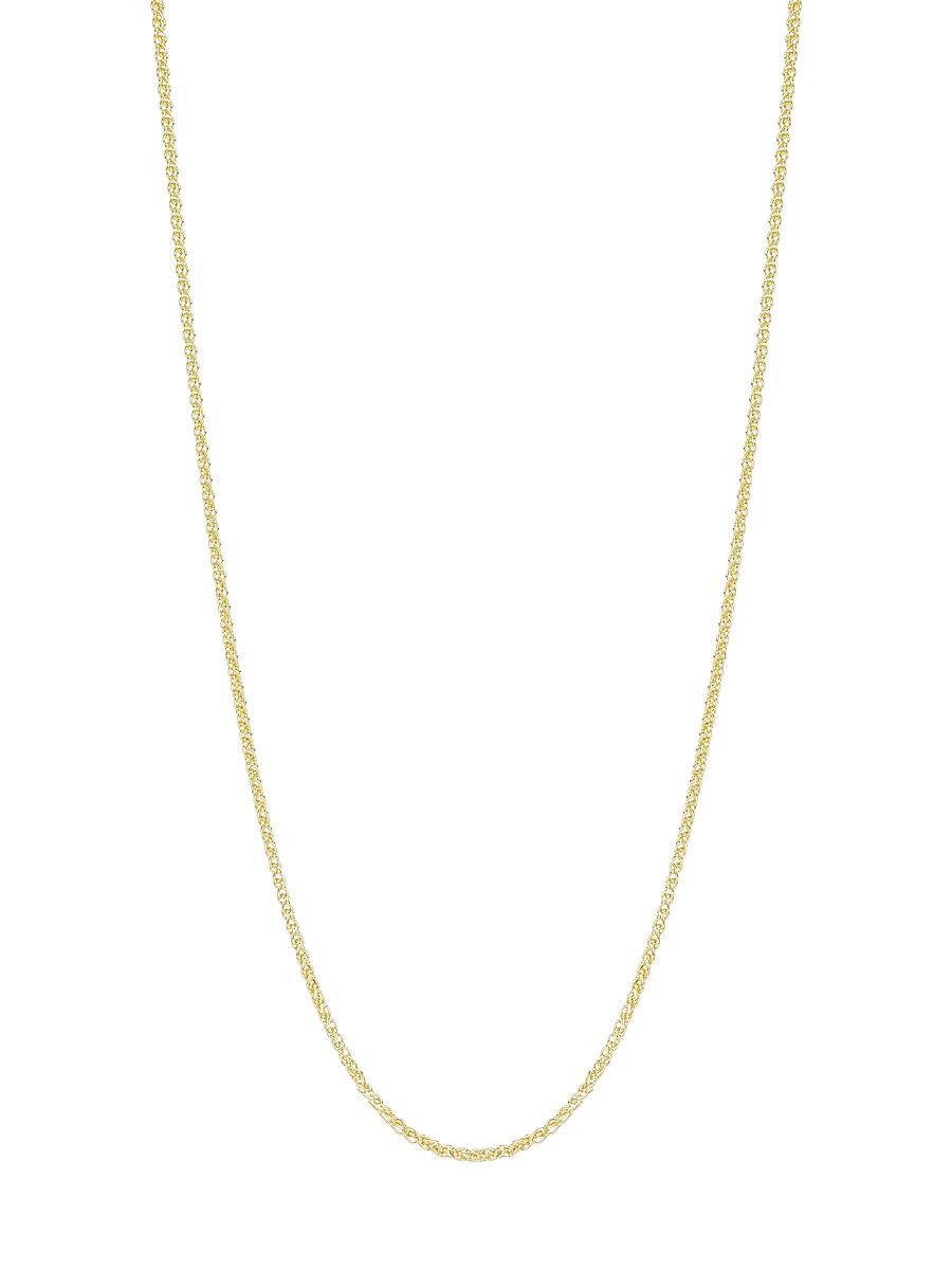 Women's Solid 14K Gold Round Wheat Chain Necklace - Yellow Gold - Size 20
