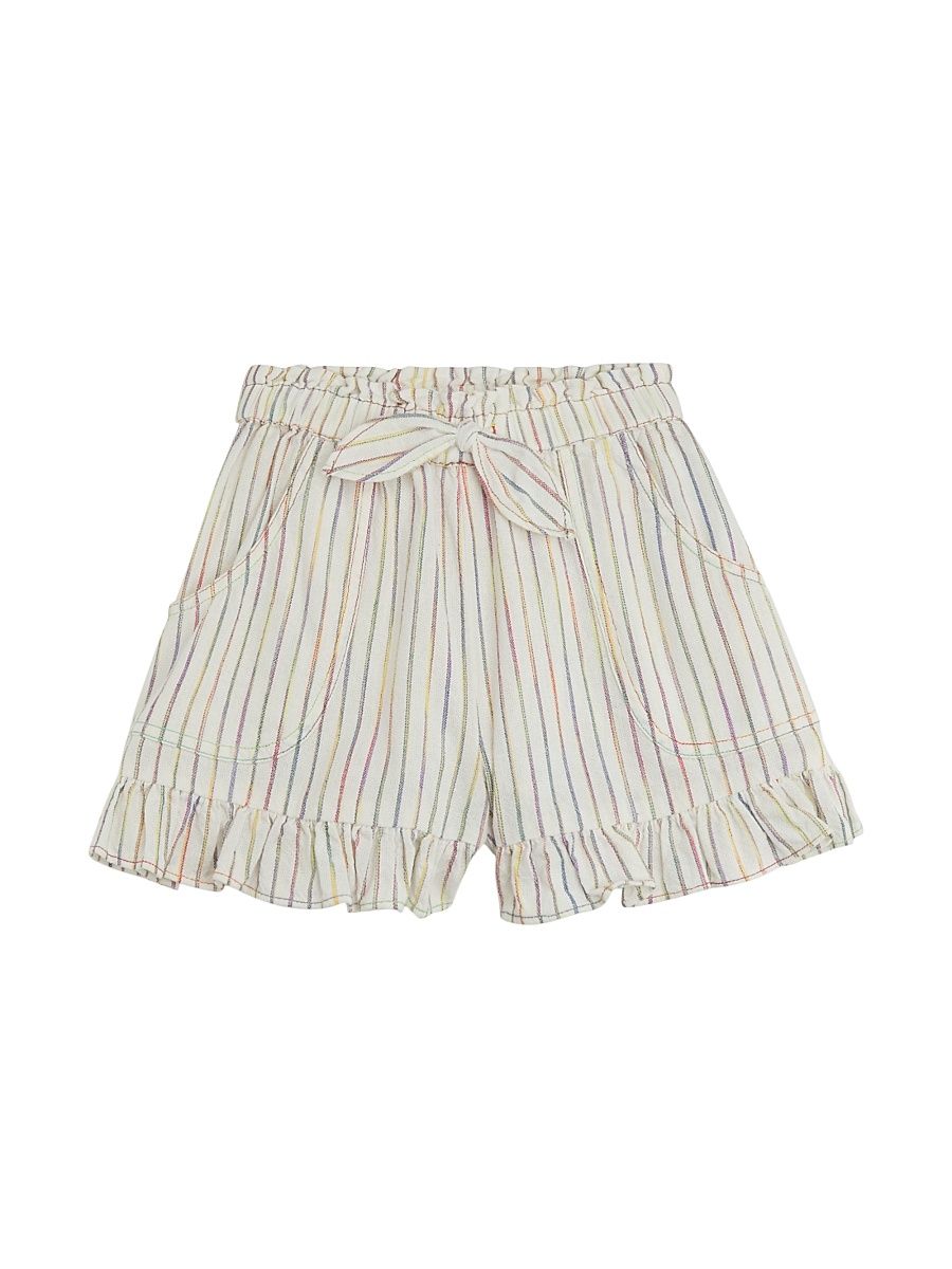 Girl's Rainbow Striped Shorts - Rainbow Stripe - Size 12