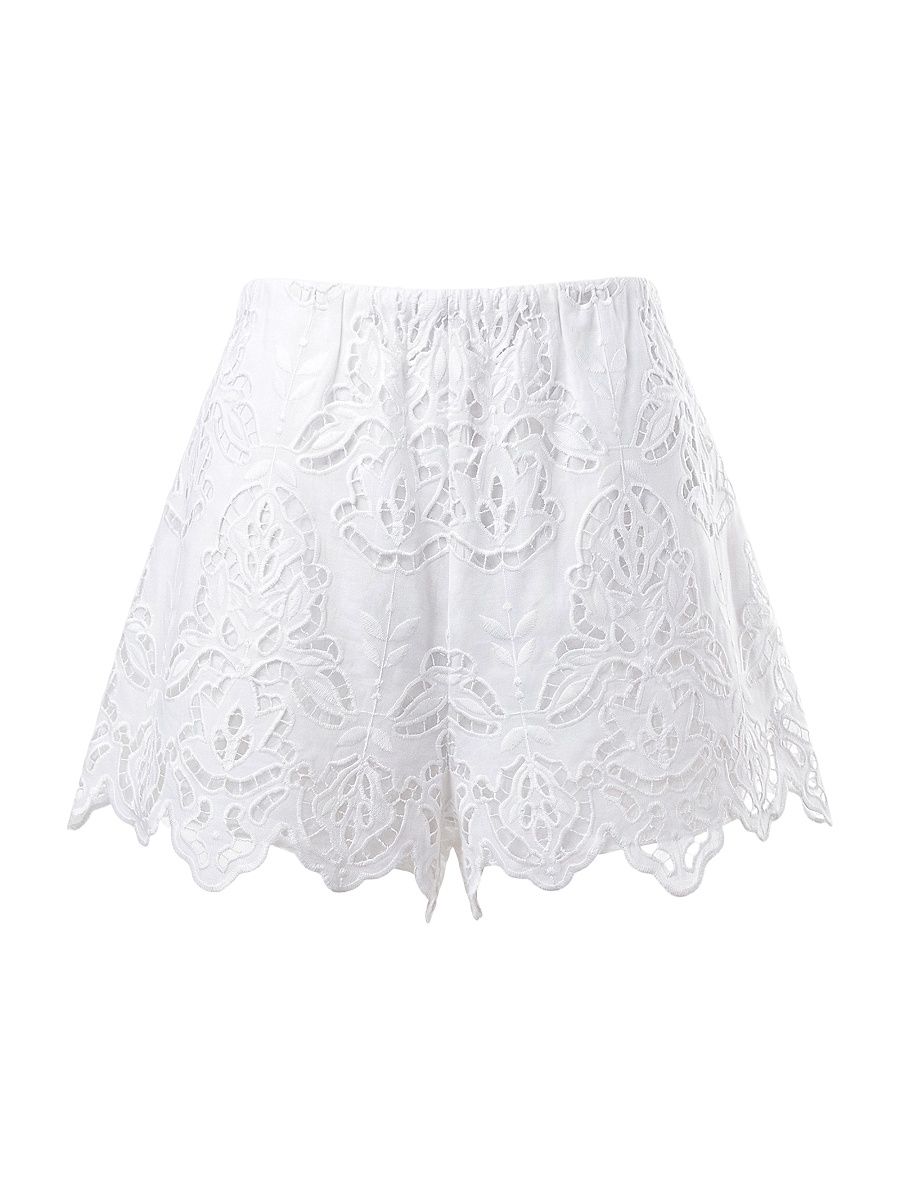 Women's Pavlina Broderie Anglaise Shorts - Optic - Size XS
