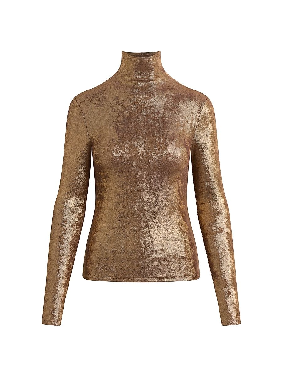 Women's The Tony Long-Sleeve Top - Bronze Brown - Size XS