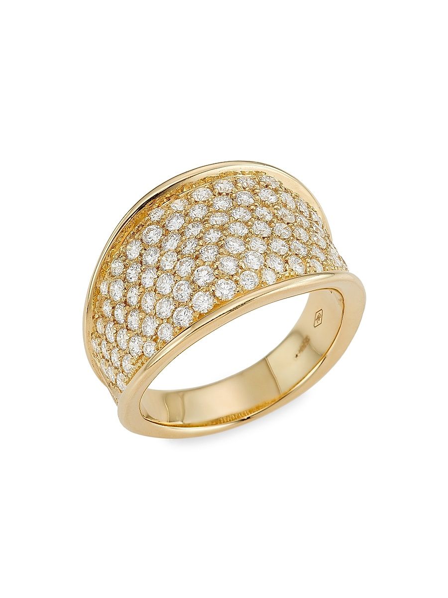 Women's Lunaria Alta 18K Yellow Gold & 1.66 TCW Diamond Band Ring - Gold - Size 7