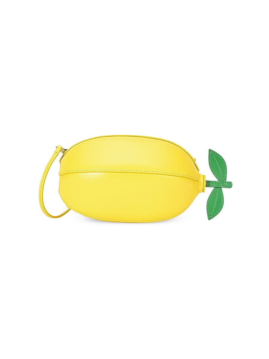 Women's Limona Leather Clutch - Lemon