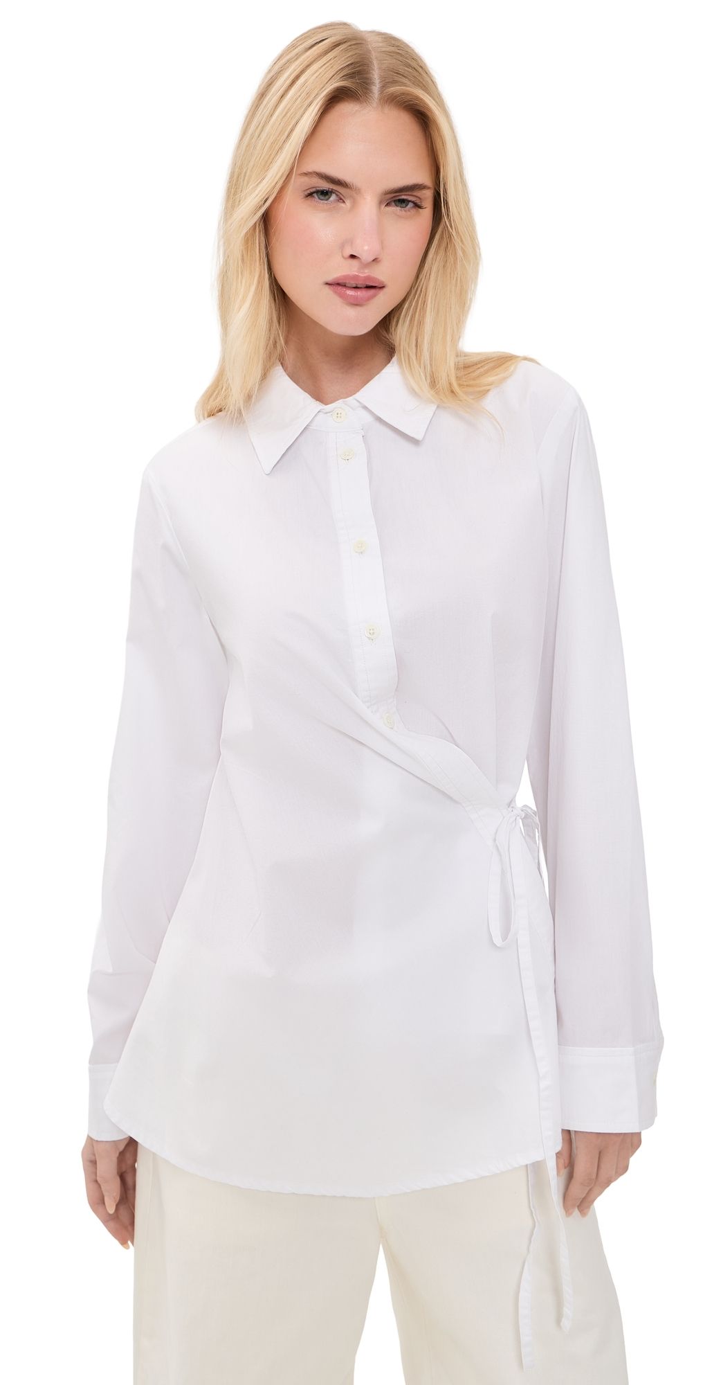 DL1961 Agnes Wrap Shirt Cloud S