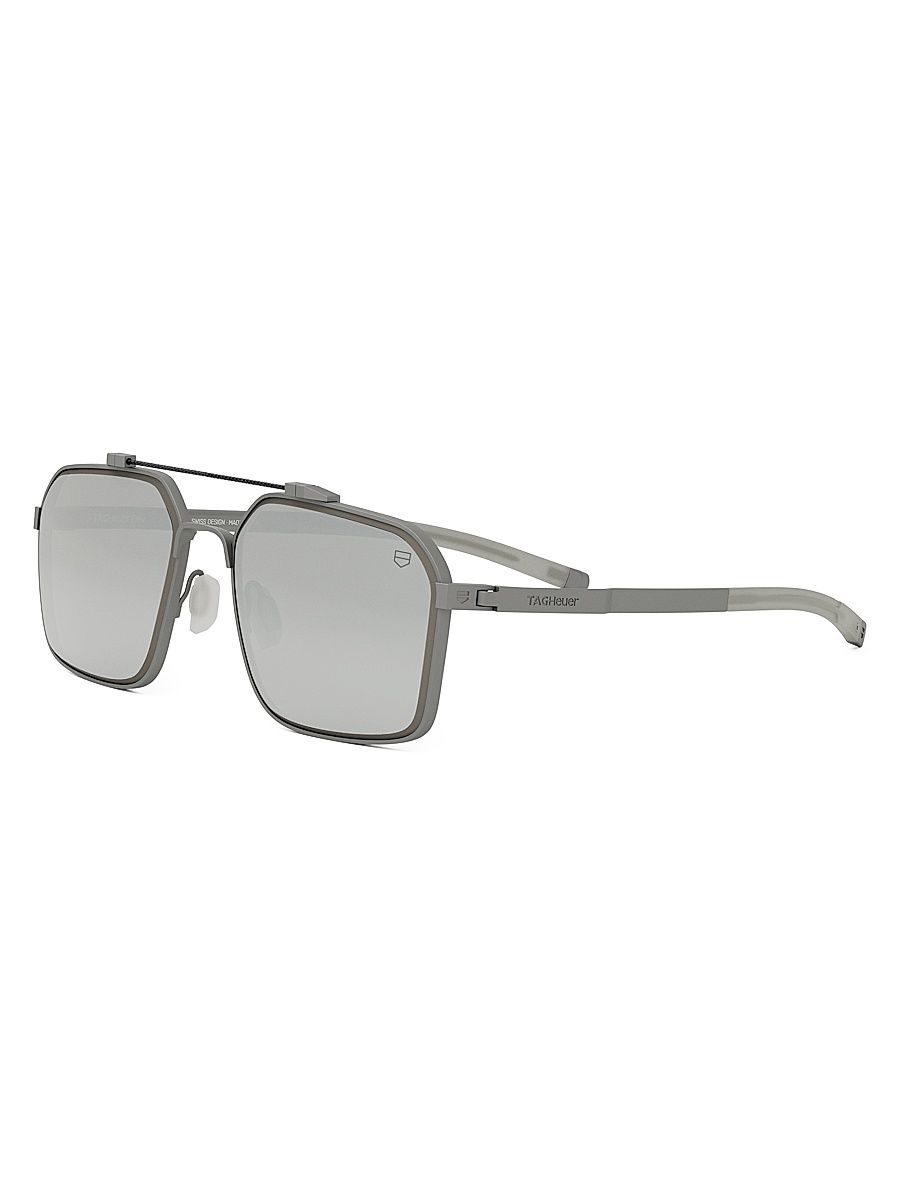Men's Flex Dyneema 57MM Square Sunglasses - Silver Matte Palladium