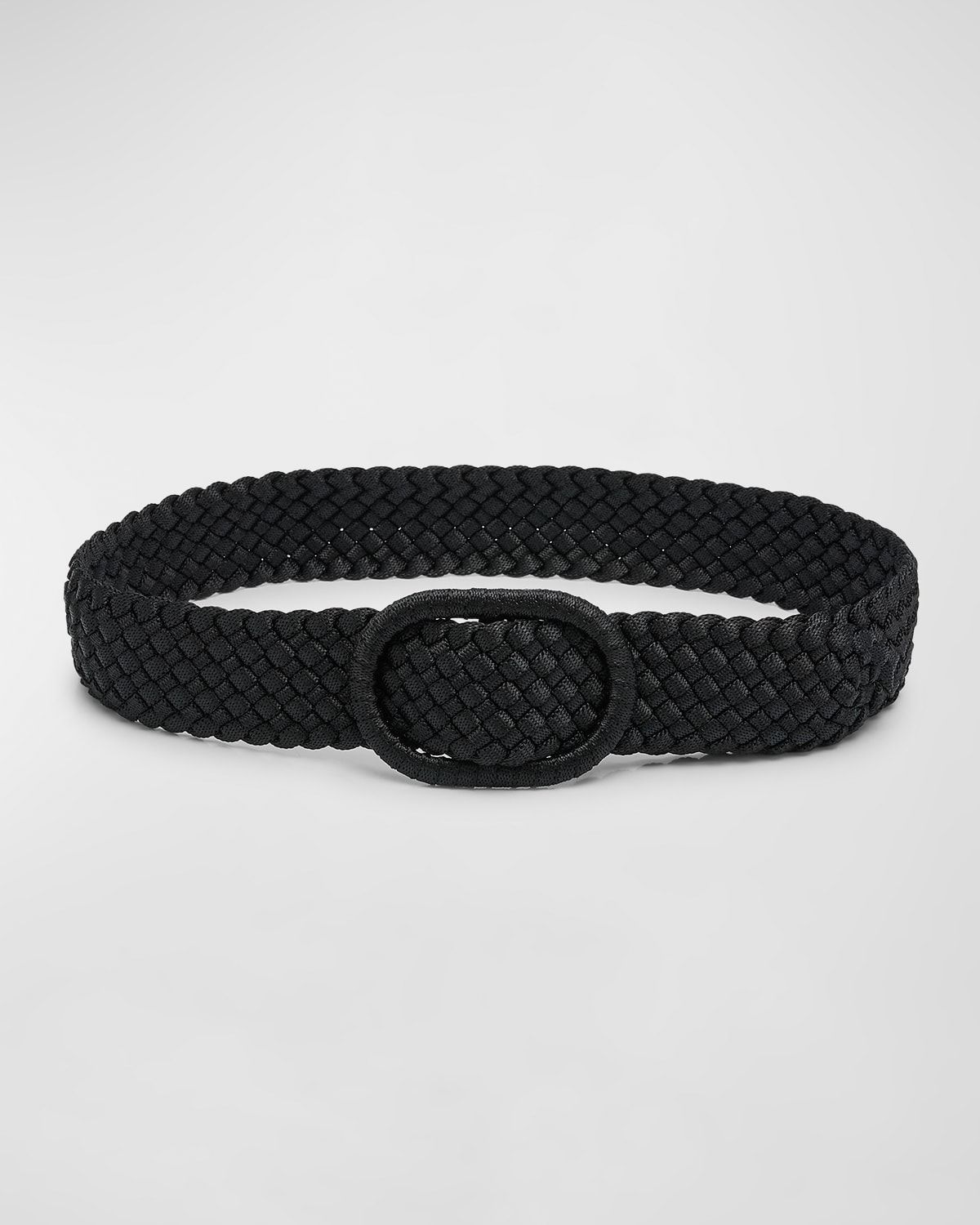 Wide Braided Nylon & Leather Belt