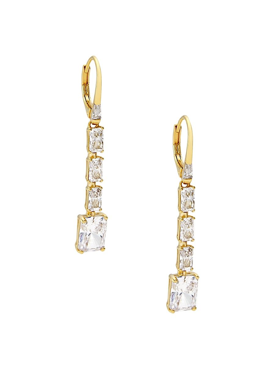 Women's Naomi 18K Gold-Plated & Cubic Zirconia Linear Drop Earrings - Gold