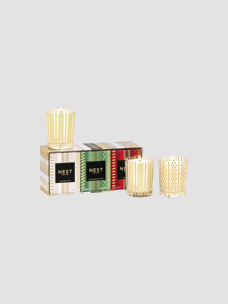 NEST New York Festive 3-Piece Votive Candle Set