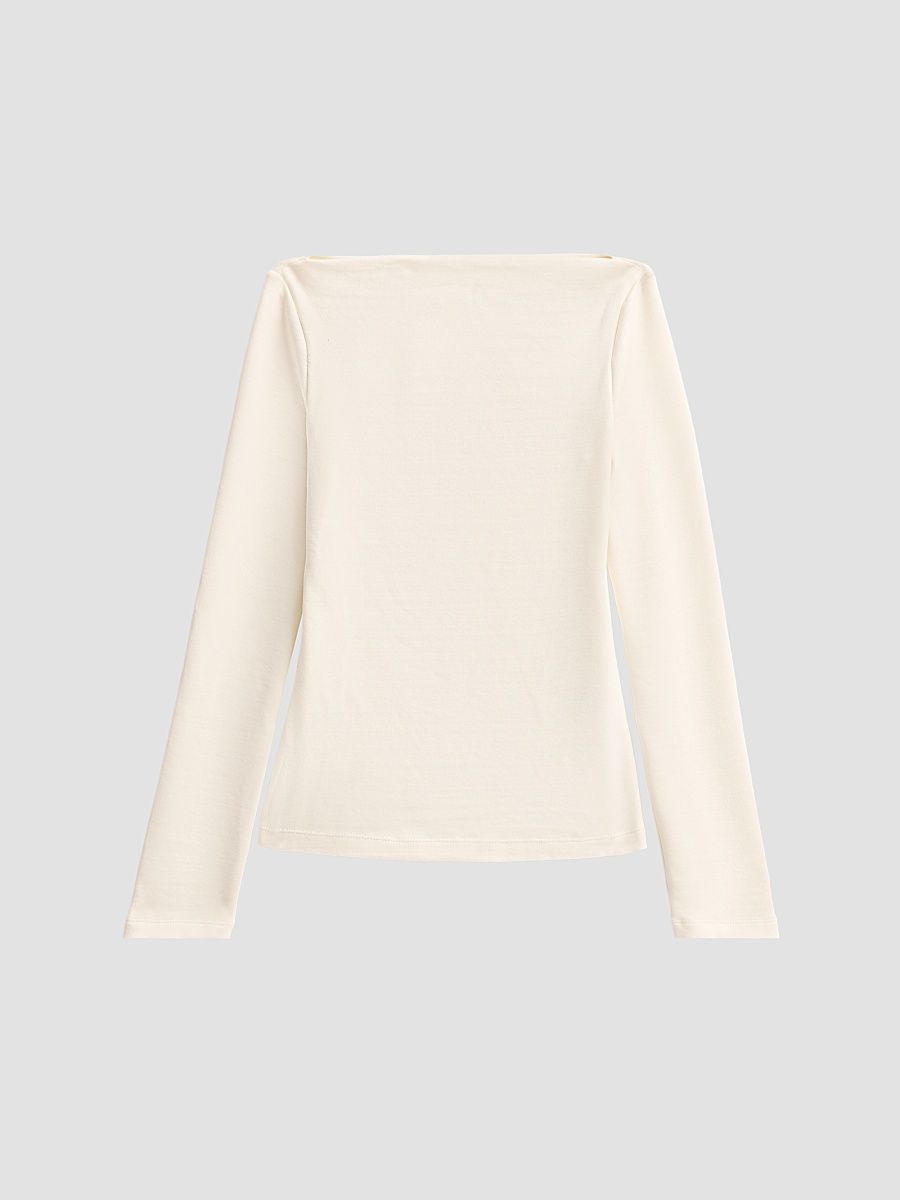 Women's Marybeth Cashmere Boatneck Sweater - Lux Cream - Size Large