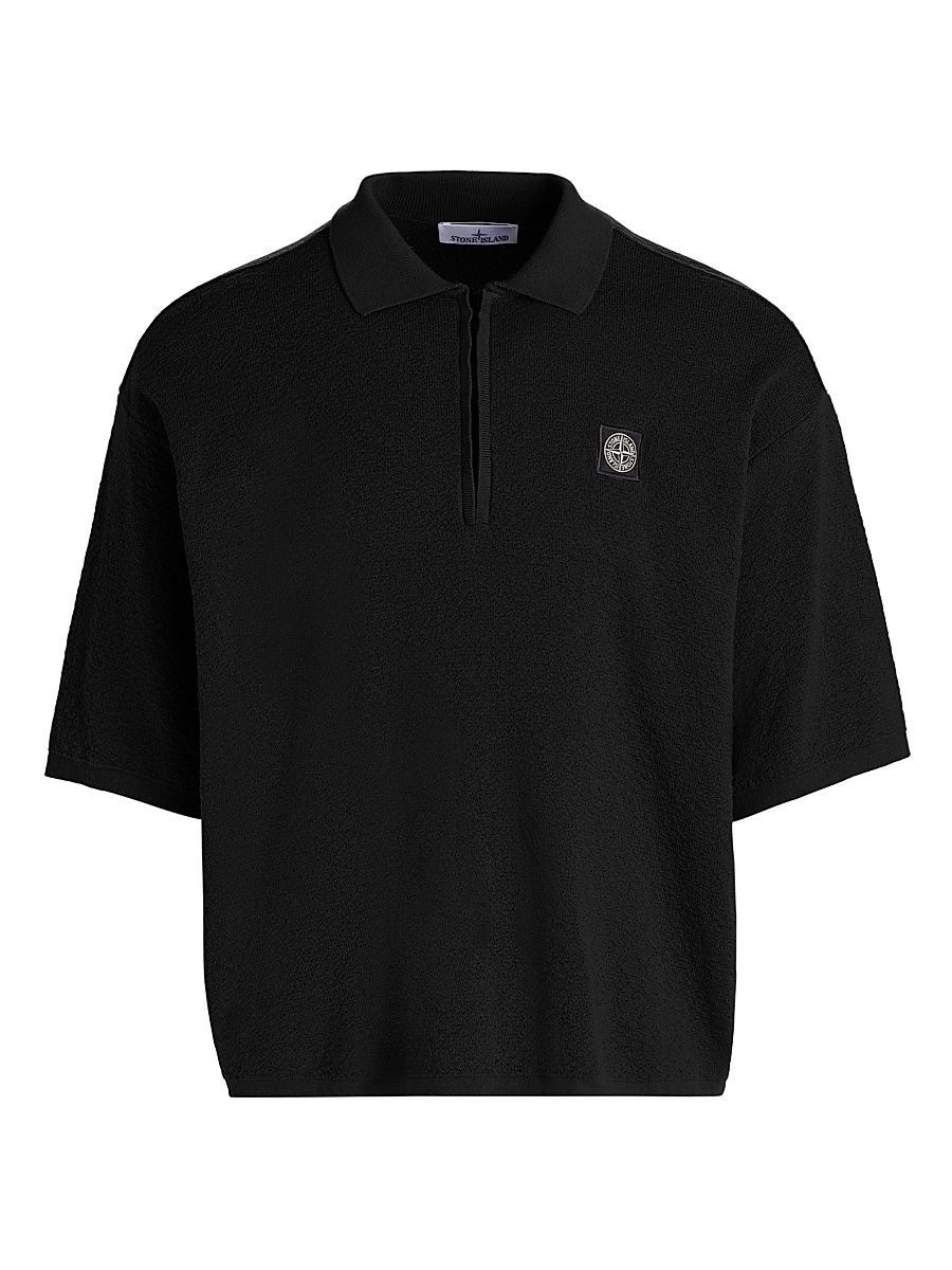 Men's LogoCotton Short-Sleeve Polo Shirt - Black - Size XXL