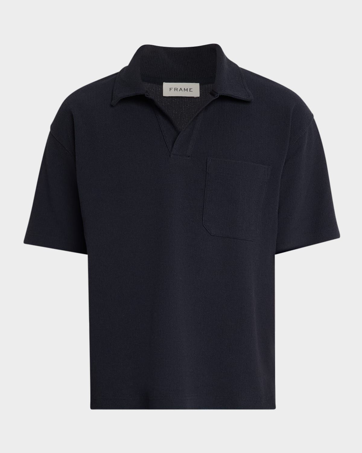 Men & apos;s Textured Johnny Collar Polo Shirt