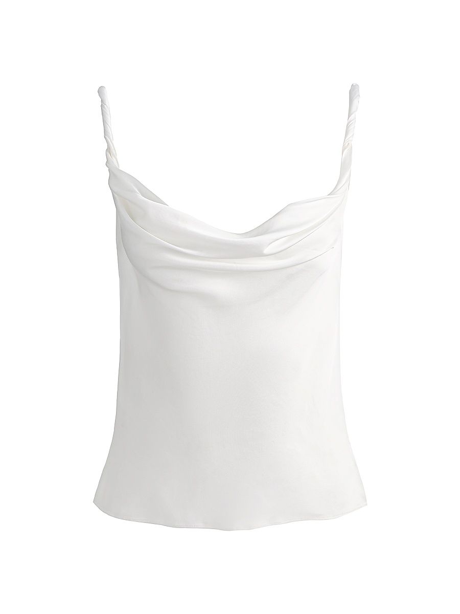 Women's Monique Twist Strap Cowl Tank - Off White - Size Large