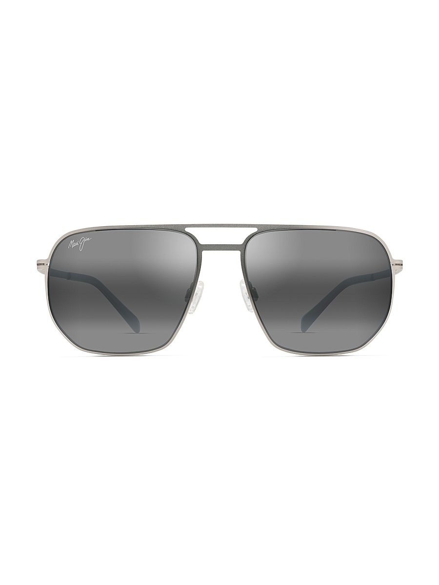 Men's Shark's Cove 55MM Aviator Sunglasses - Titanium