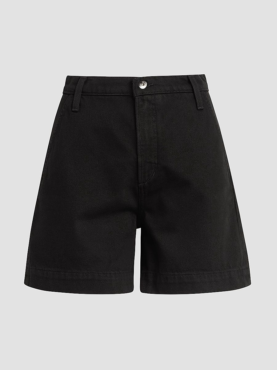 Women's Harlowe Cotton-Blend High-Rise Shorts - Black - Size 32