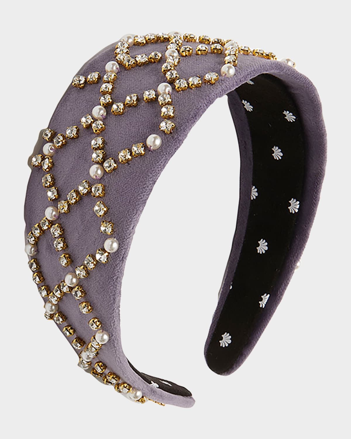 Brigitte Embellished Velvet Headband