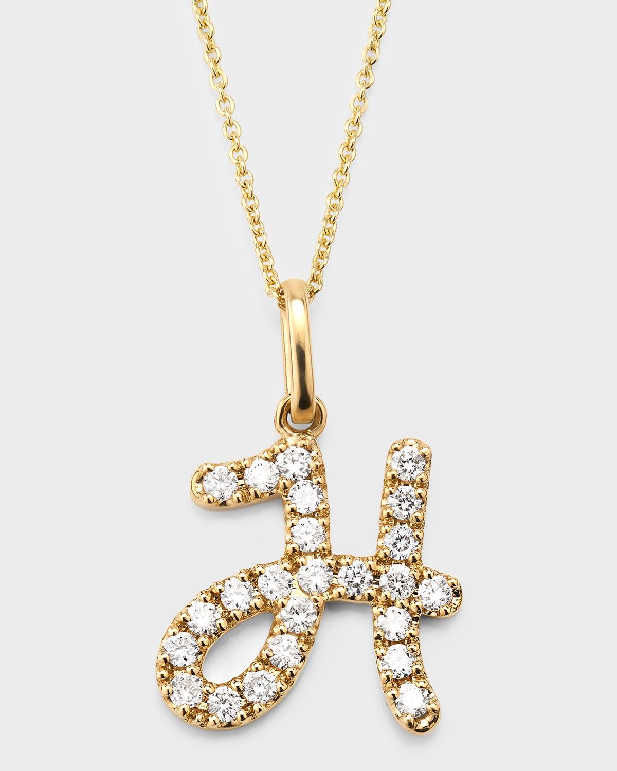 14k Diamond Pave Initial Necklace