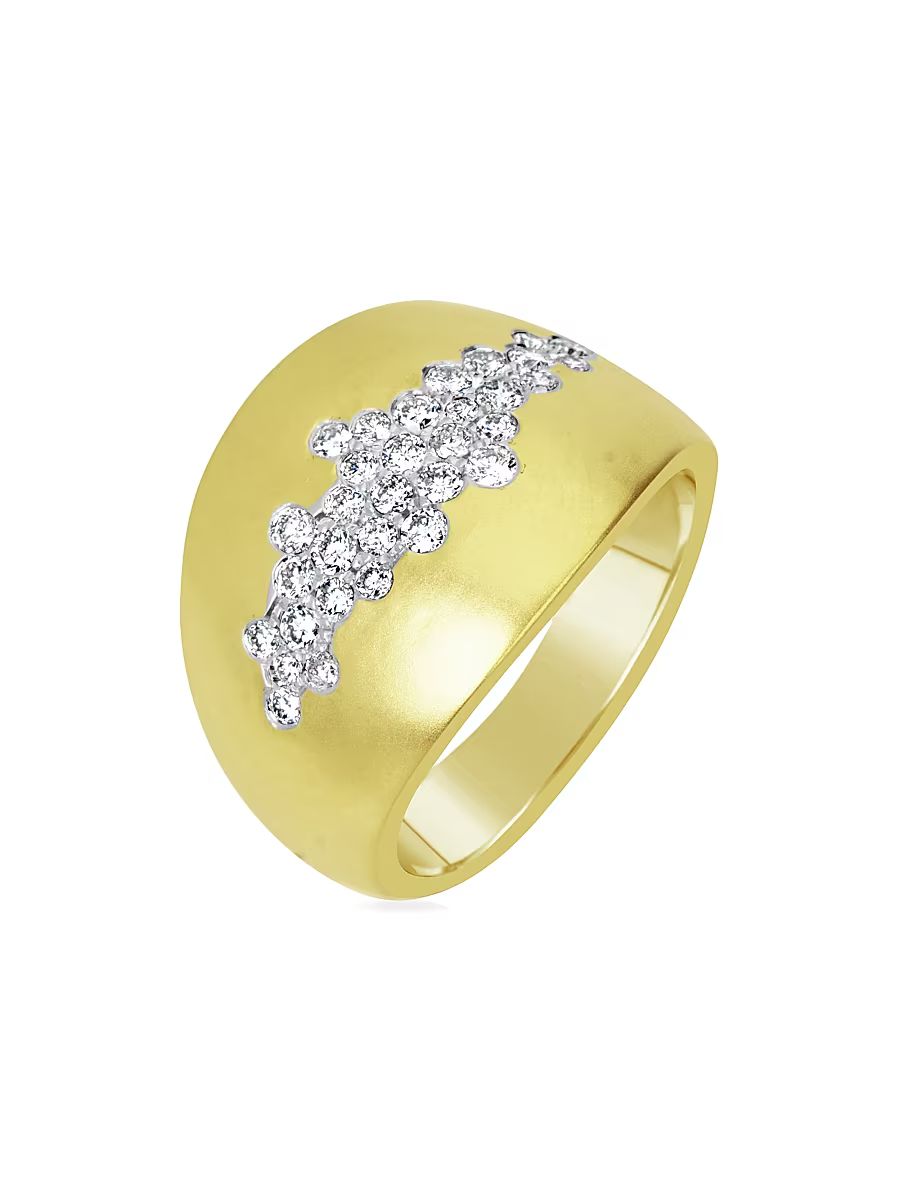Women's 14K Yellow Gold & .03 TCW Diamond Cocktail Ring - Gold - Size 7